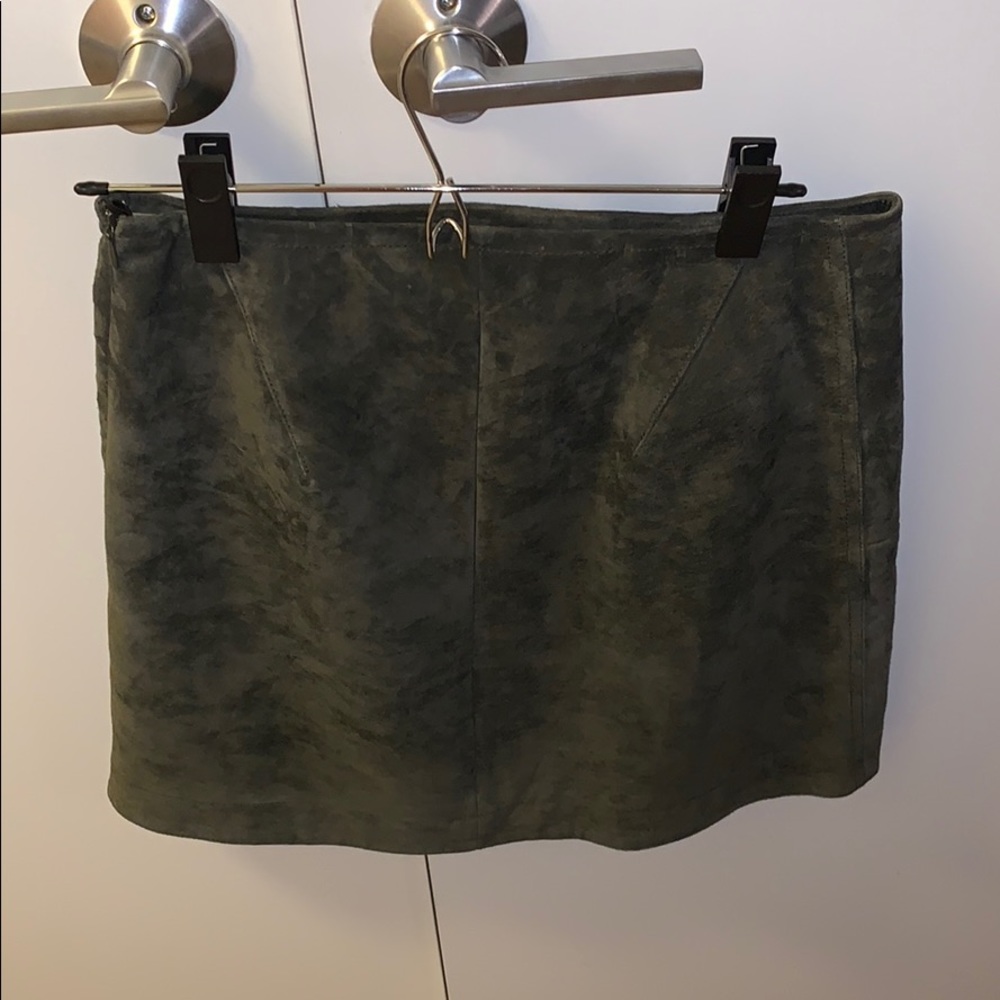 Suede mini skirt